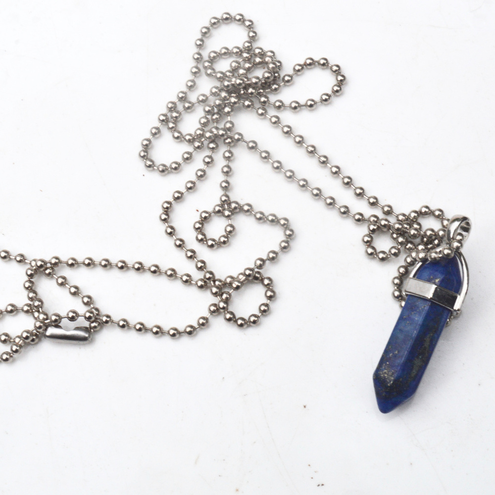 Genuine Blue  Lapis Lazuli Gemstone Pendant Chain - Picture 6 of 6